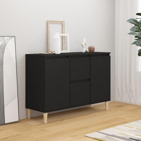 Buffet noir 101x35x70 cm bois dingénierie