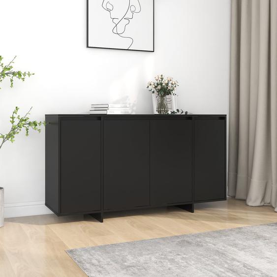 Buffet noir 135x41x75 cm bois dingénierie