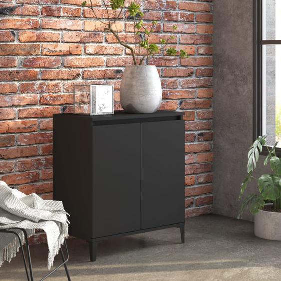 Buffet noir 60x35x70 cm bois dingénierie