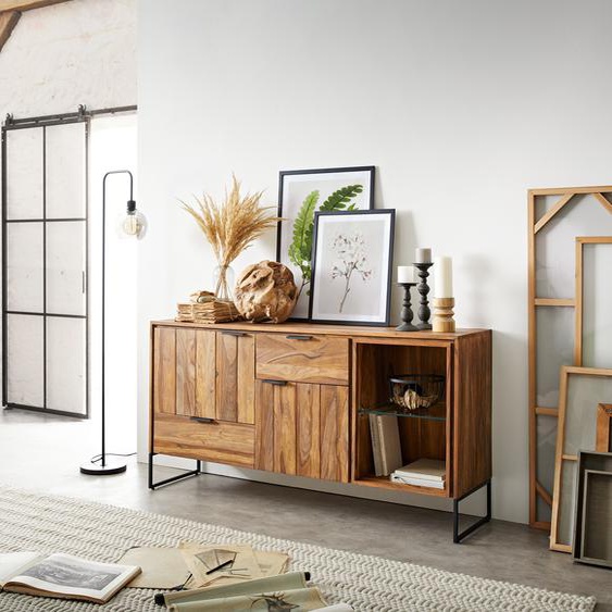 Buffet Nook 160 cm Sheesham naturel 2 portes 2 tir, Buffets
