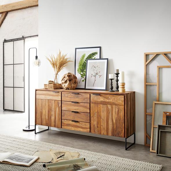Buffet Nook 180 cm Sheesham naturel 2 portes 4 tiroirs, Buffets
