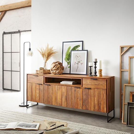 Buffet Nook 200 cm Sheesham naturel 4 portes 2 tir, Buffets