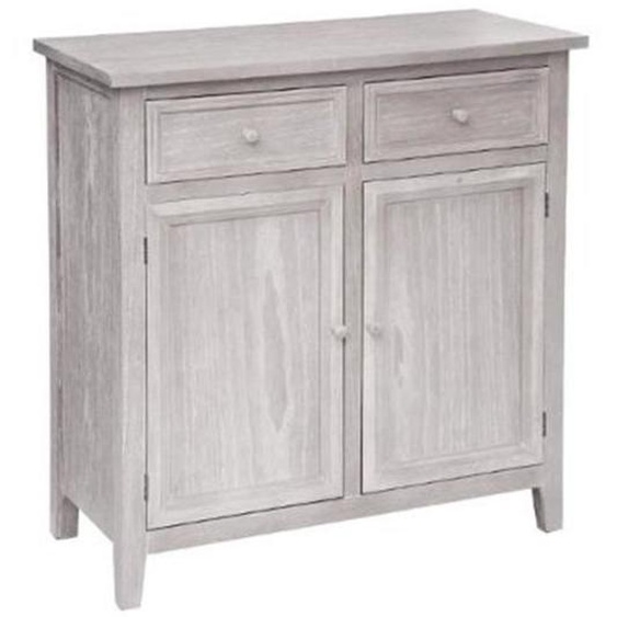 Buffet - PARIS PRIX - Charme - 2 Portes - 2 Tiroirs - Bois - Naturel Beige