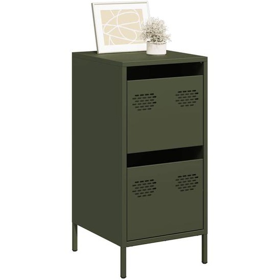Buffet vert olive 35x39x73,5 cm acier laminé à froid
