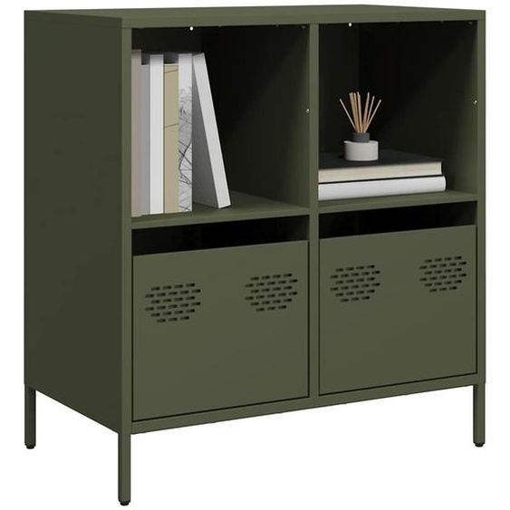 Buffet vert olive 68x39x73,5 cm acier laminé à froid