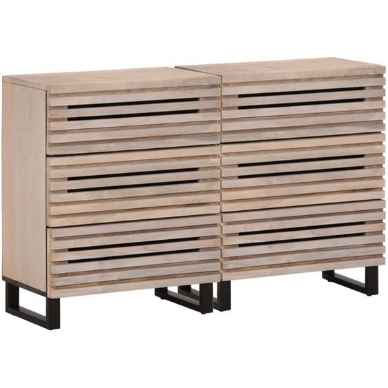 Buffets 2 pcs 60x34x75 cm bois massif de manguier