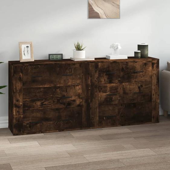 Buffets 2 pcs chêne fumé bois dingénierie