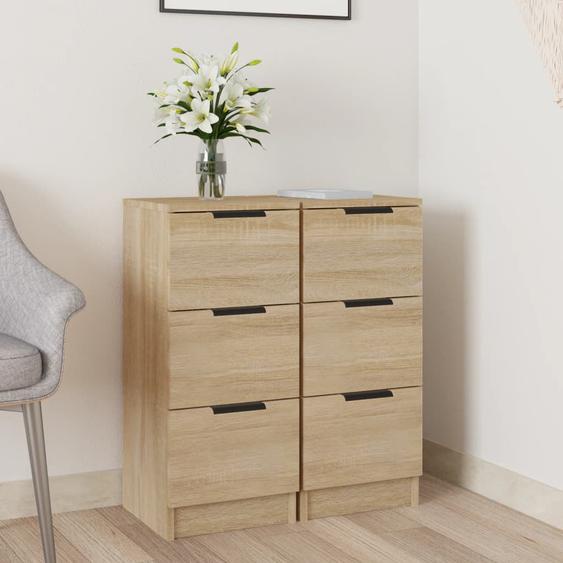 Buffets 2 pcs Chêne Sonoma 30x30x70 cm Bois dingénierie