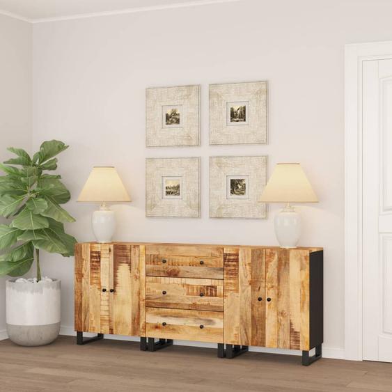 Buffets 3 pcs Bois de manguier brut (345226x2+345229)