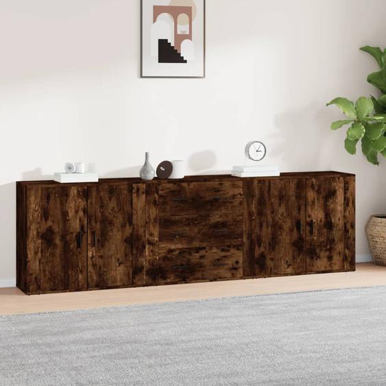 Buffets 3 pcs Chêne fumé Bois dingénierie