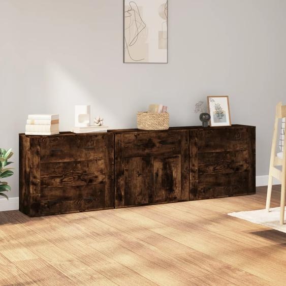 Buffets 3 pcs Chêne fumé Bois dingénierie