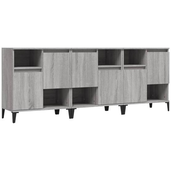 Buffets 3 pcs sonoma gris 60x35x70 cm bois dingénierie