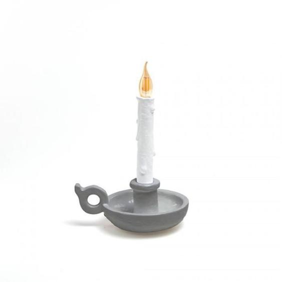BUGIA-Lampe à poser sans fil LED bougeoir H31cm gris Seletti - designé par Blow L 22cm / l 28cm / H 31cm Gris