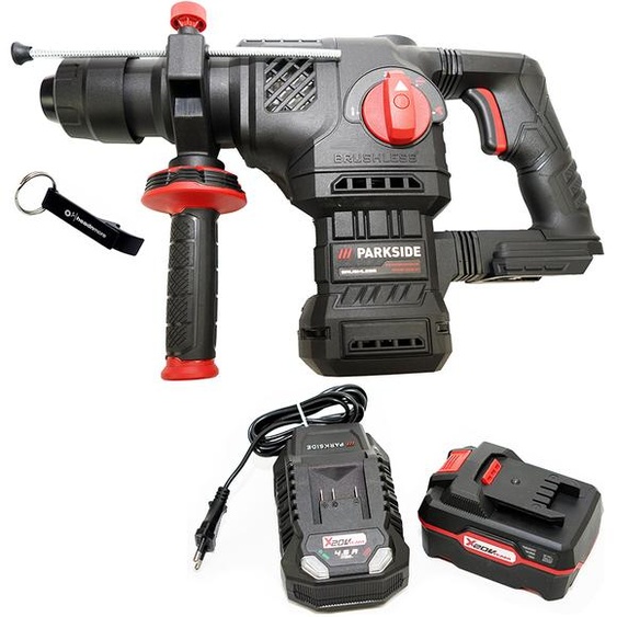Bundle HEADNMORE® - PARKSIDE PERFORMANCE® Marteau combiné sans fil 20V PKHAP 2058 A1 + porte-clés HEADNMORE® (batterie 1x4Ah incluse)