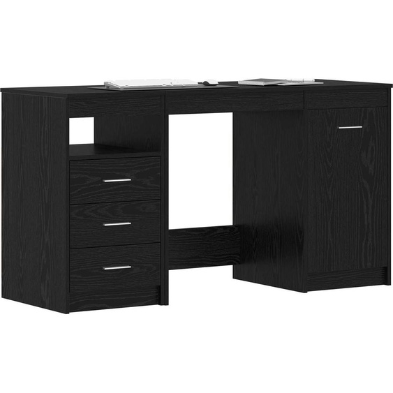 Bureau 2 pcs Chêne noir 140 x 50 x 76 cm Bois dingénierie