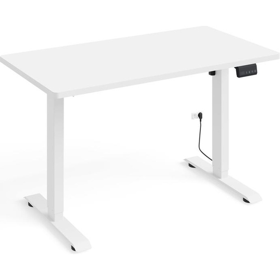 Bureau à hauteur réglable électrique BIMOTION 1S 120x65x2,5 cm CADRE BLANC/BLANC MAT