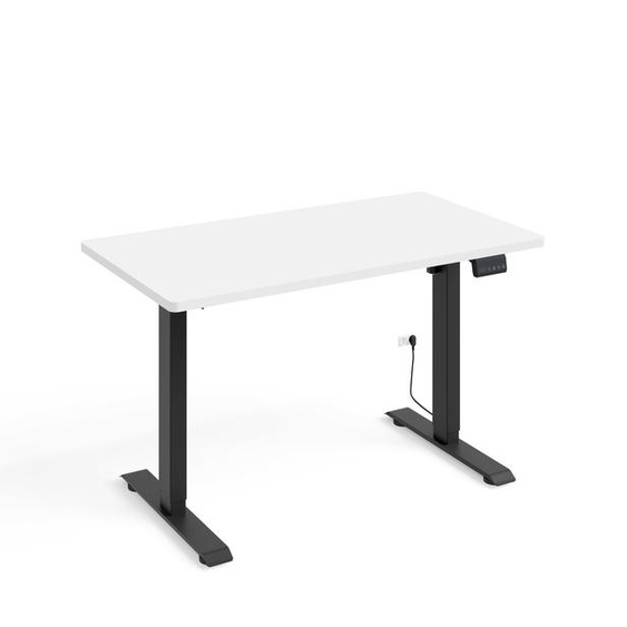 Bureau à hauteur réglable électrique BIMOTION 1S 120x65x2,5 cm CADRE NOIR/BLANC MAT