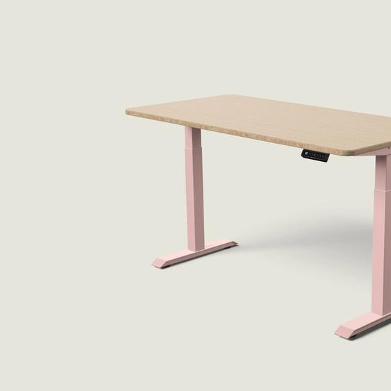 Bureau assis debout HomeOne - Rose poudré / Bambou / 160x80 cm