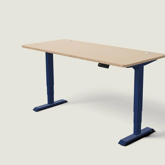 Bureau assis debout HomePro - Bleu nuit / Bambou / 180x80 cm