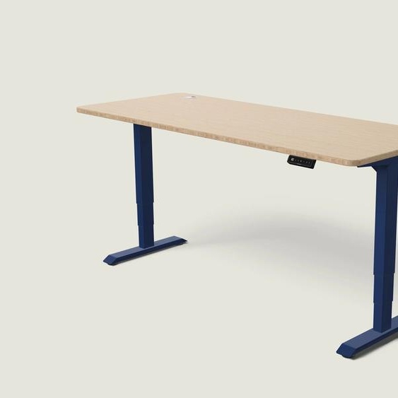 Bureau assis debout HomePro - Bleu nuit / Bambou / 200x80 cm