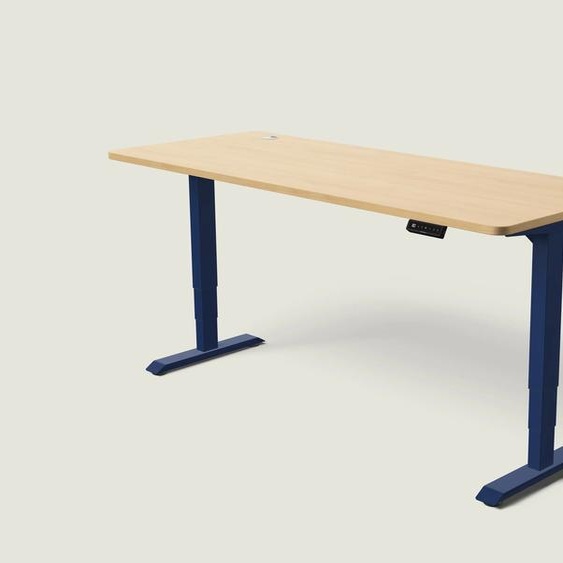 Bureau assis debout HomePro - Bleu nuit / Chêne / 200x80 cm