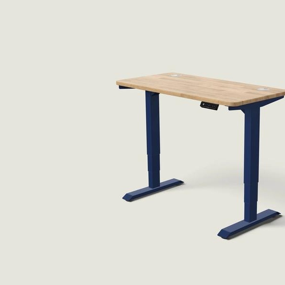 Bureau assis debout HomePro - Bleu nuit / Chêne massif / 120x60 cm