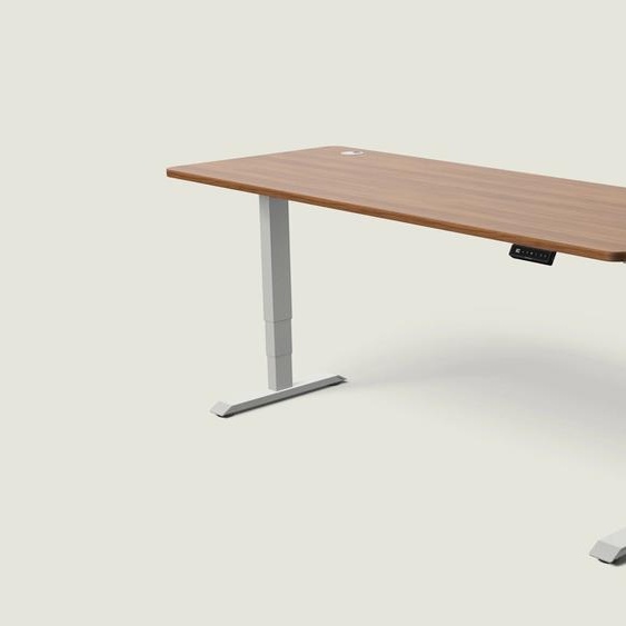 Bureau assis debout HomePro - Gris / Noyer / 200x80 cm