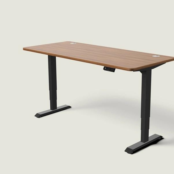 Bureau assis debout HomePro - Noir / Noyer / 180x80 cm