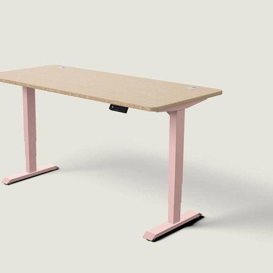 Bureau assis debout HomePro - Rose poudré / Bambou / 180x80 cm