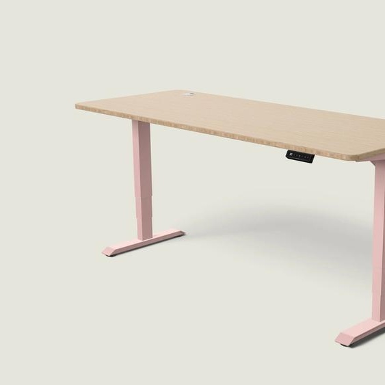 Bureau assis debout HomePro - Rose poudré / Bambou / 200x80 cm