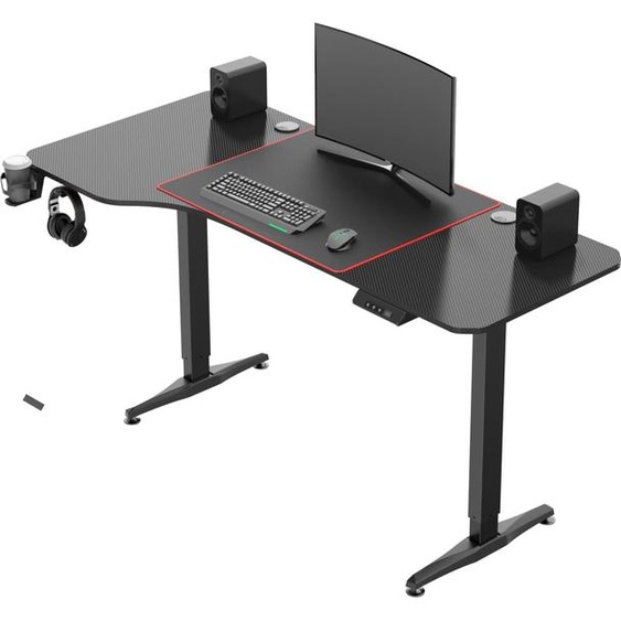 Bureau assis-debout réglable électriquement en hauteur - table de jeu - 160 x 75 cm