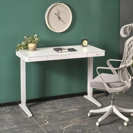 Bureau B52 avec fonction de réglage de la hauteur, blanc