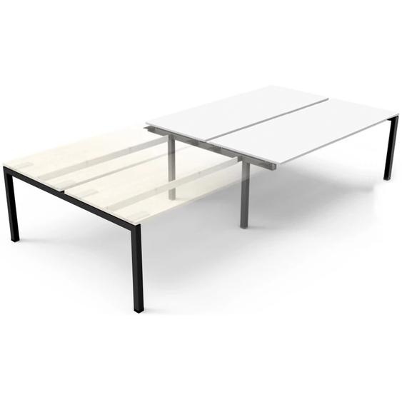 Bureau bench 2 postes Eminence 2 - Elément suivant - L.180 x P.165 cm - Plateau Blanc - Pieds Noir