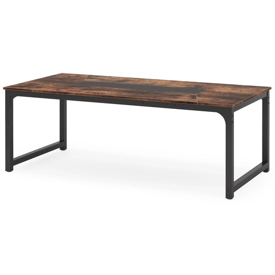 Grand bureau dordinateur - Bureau de direction XXL 180 x 90 x 77 cm - Plateau rectangulaire en aggloméré E1 - Bureau robuste pour le bureau - Marron rustique