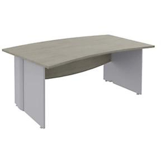Bureau de direction Activity L.180 x P.100 cm - Plateau Chêne gris - Pieds pleins Aluminium