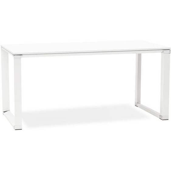 Bureau de direction droit design XLINE en bois blanc - 160x80 cm