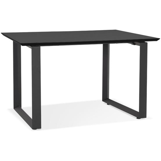 Bureau de direction droit GIMINI en bois et métal noir - 130x70 cm