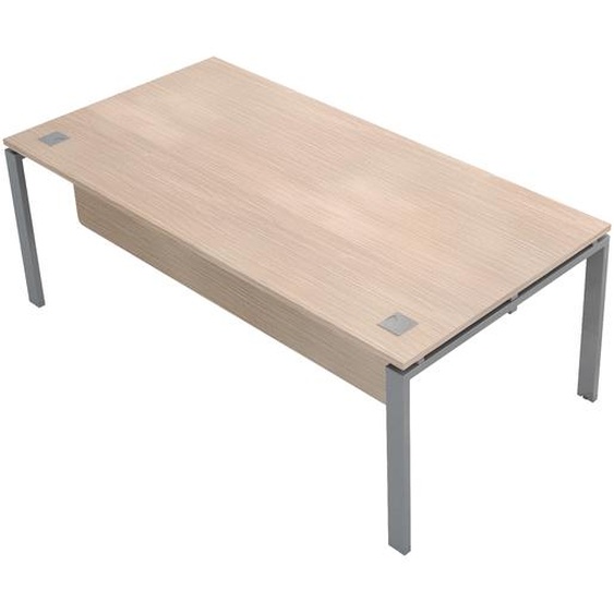 Bureau de direction E-link - L.200 x P.100 cm - Plateau Chêne - Pieds Aluminium