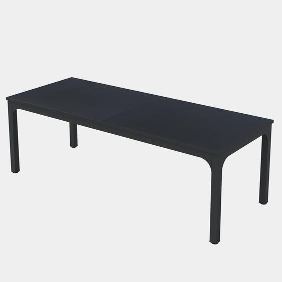 Bureau double pour 2 personnes - Bureau informatique / espace de travail - Extra long, 200 cm - Rectangulaire - Bois de bouleau - Noir