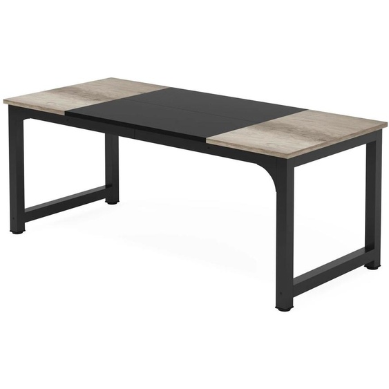 Bureau dordinateur - HOGA-U0128 - Rectangulaire - Dimensions : 178 × 79 × 74 cm - Bois - Pour le télétravail - Couleur champagne