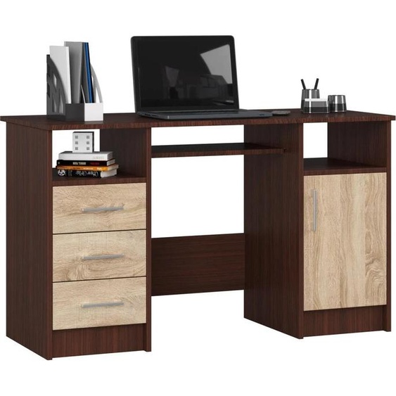 Bureau dordinateur KARLION - wengé / chêne de Sonoma