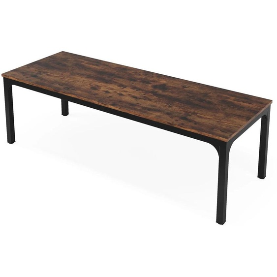 Bureau pour 2 personnes - Bureau informatique - Extra long, 200 cm - Poste de travail rectangulaire pour bureau à domicile - Bois de bouleau - Marron chocolat