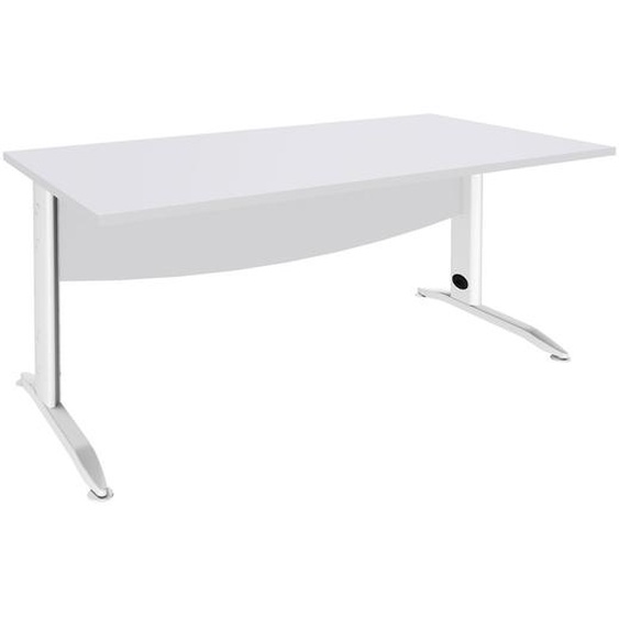 Bureau Droit Activity Métal - L.180 x P.80 cm - Plateau Blanc - Pieds L Blanc