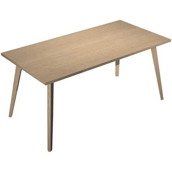 Bureau droit Halden - L.160 x P.80 cm - Plateau Chêne - Pieds bois Chêne