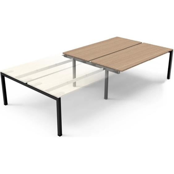 Bureau droit partagé Eminence 2 - Module suivant - L.160 x P.165 cm - Plateau Chêne canadien - Pieds Noir