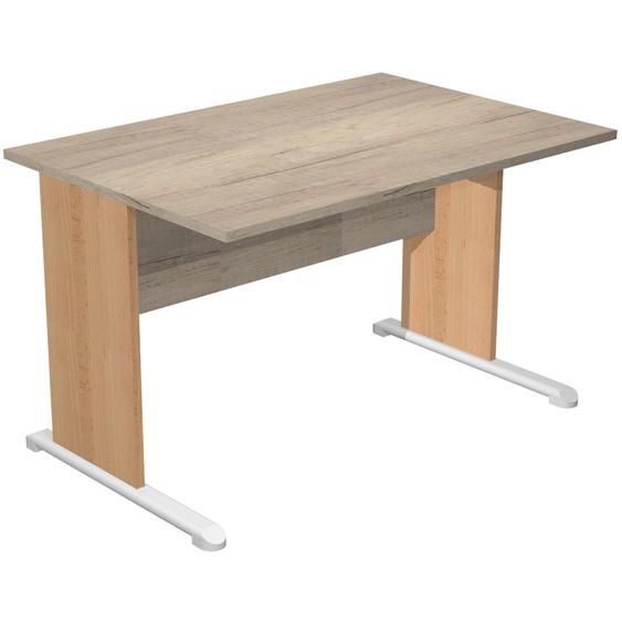 Bureau droit Pronto Bois - L.120 x P.80 cm - Plateau Chêne Canadien - Pieds L Hêtre