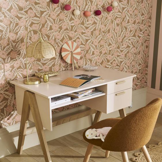 Bureau enfant Rétro Vintage rose poudré