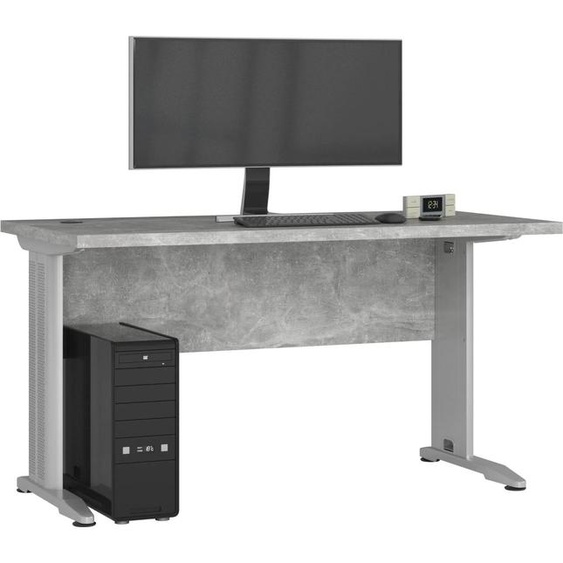 Bureau indépendant BM-135 en béton 135 cm avec plateau en stratifié robuste et pieds en métal