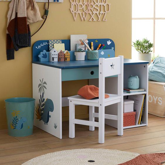 Bureau maternelle ROAAR blanc moyen uni avec decor