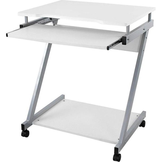 Bureau mobile 60 x 48 cm en forme de Z blanc